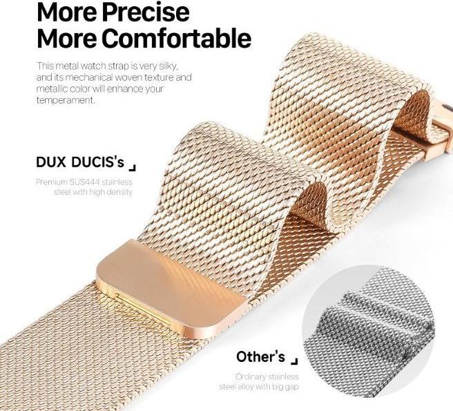 Immagine prodotto Dux Ducis Bracciale Milanese Pro Apple Watch 42/44/45/49MM - Oro (42 mm, 45 mm, 49 mm, 44 mm, Acciaio inossidabile)