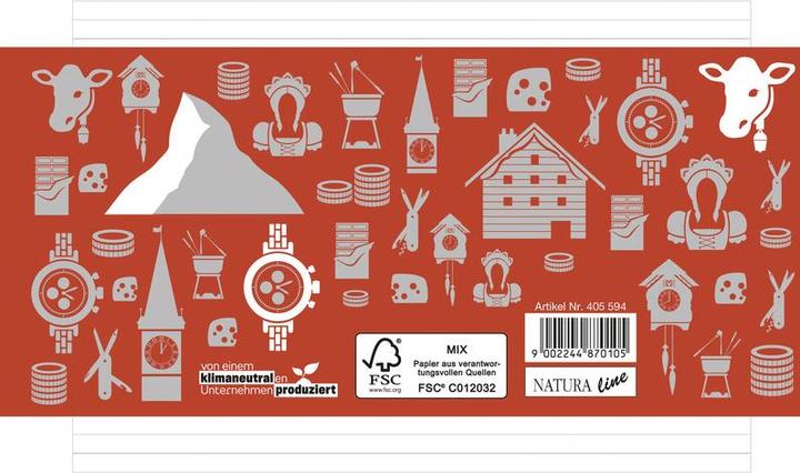 Image du produit Naturaline Cahier scolaire FSC Suisse (A5, De part et d'autre, À rayures)