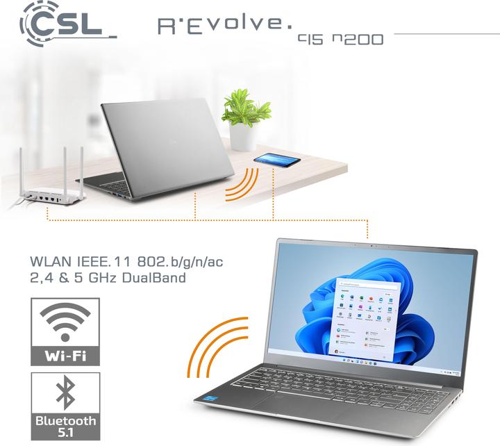 Productafbeelding CSL Notebook R'Evolve C15 v3 8GB 1000GB Windows 11 Pro (15.60", 8 GB, 1000 GB, NL)