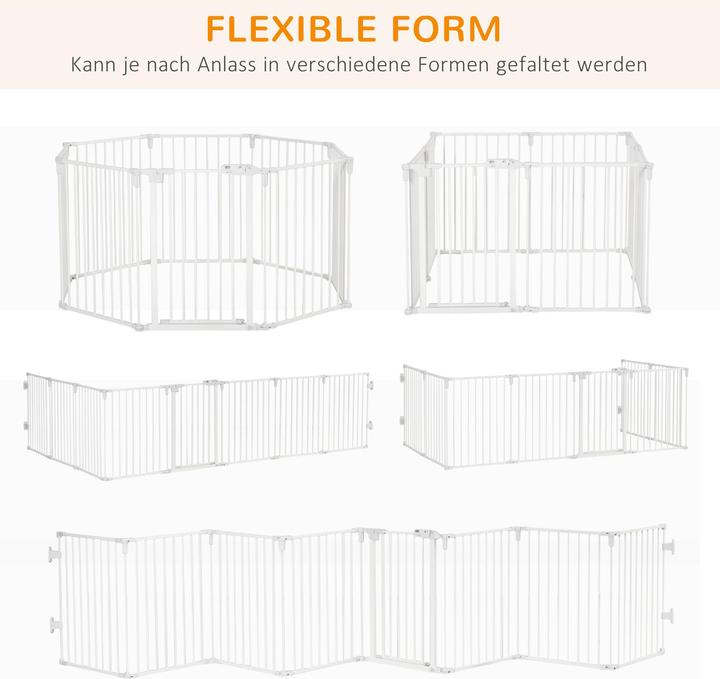 Produktbild PawHut Hunde Absperrgitter bestehend aus 8 Panelen (62.50 cm)