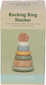 Actual product image Little Dutch Wooden stacking tower with rings Little Farm FSC