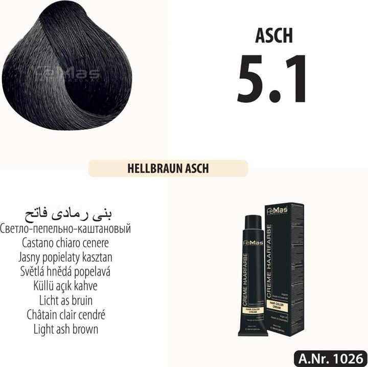 Produktbild FemMas (5.1) Haarfarbe Hellbraun Asch 100ml (Hellbraun Asch 100ml)