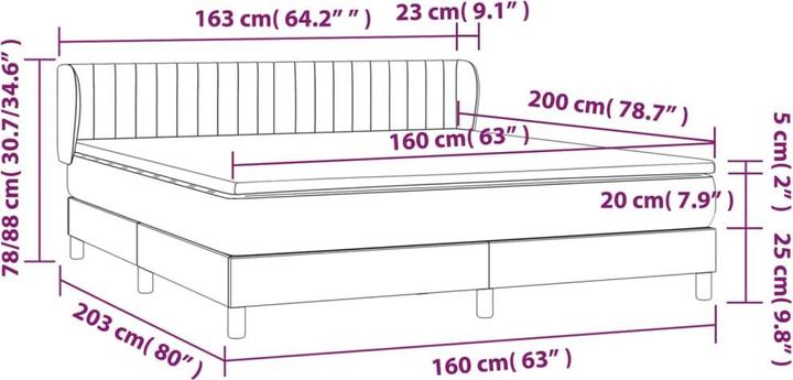 Produktbild VidaXL Larry (160 x 200 cm, 160 x 200 cm)