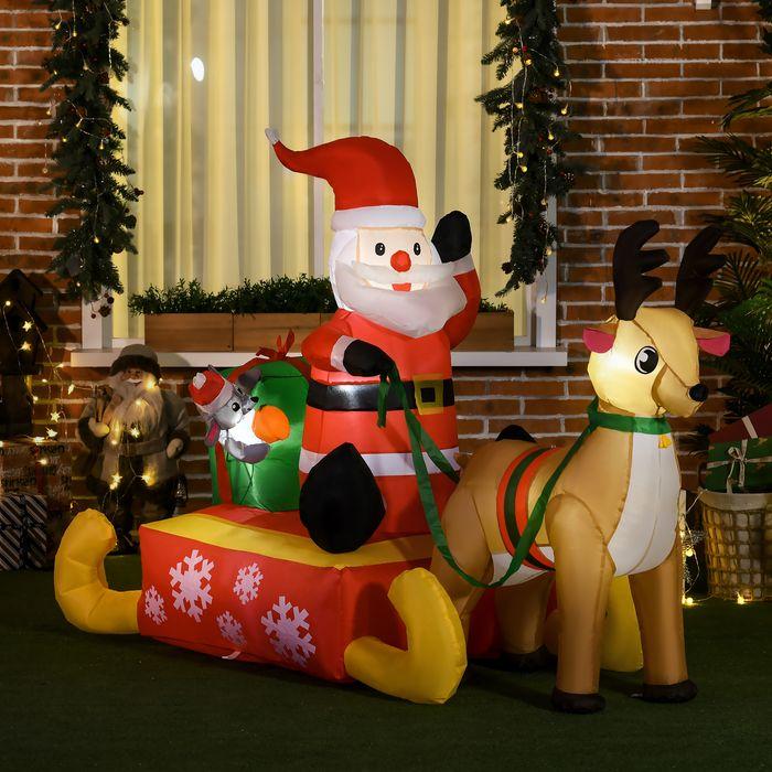 Image du produit Swisshandel24 Aufblasbar Weihnachtsdeko 1,22 m Weihnachtsmann mit LED-Beleuchtung Gartendeko