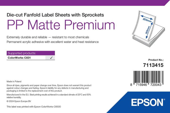 Energy Label Epson Pp Matte Label Prem Die-Cut