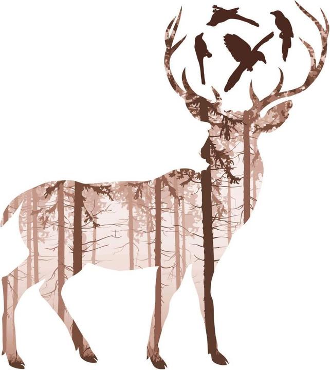 Actual product image Trenddeko Deer silhouette (53 x 60 cm)