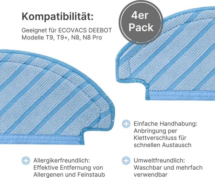 Produktbild Hermex Alternative Wischtücher zu Ecovacs Deebot T9 T9+ N8 N8 Pro