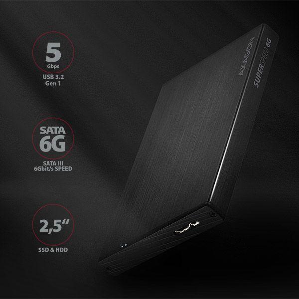 Produktbild Axagon EE25-XA6 Externes Aluminiumgehäuse, USB 3.2 GEN 1 SATA 6G 2,5" (2.5")