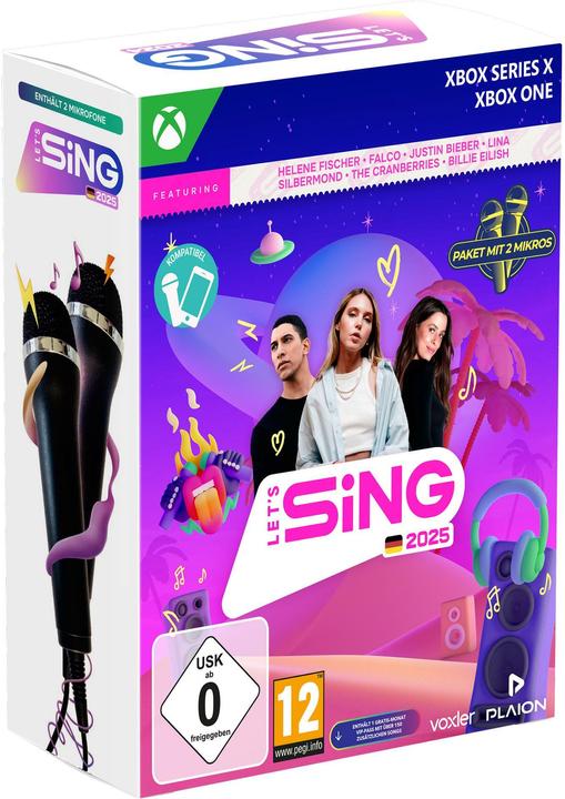 Actual product image Plaion Let's Sing 2025 German Version (+ 2 Mics) (Xbox One S, Xbox Series X, DE)