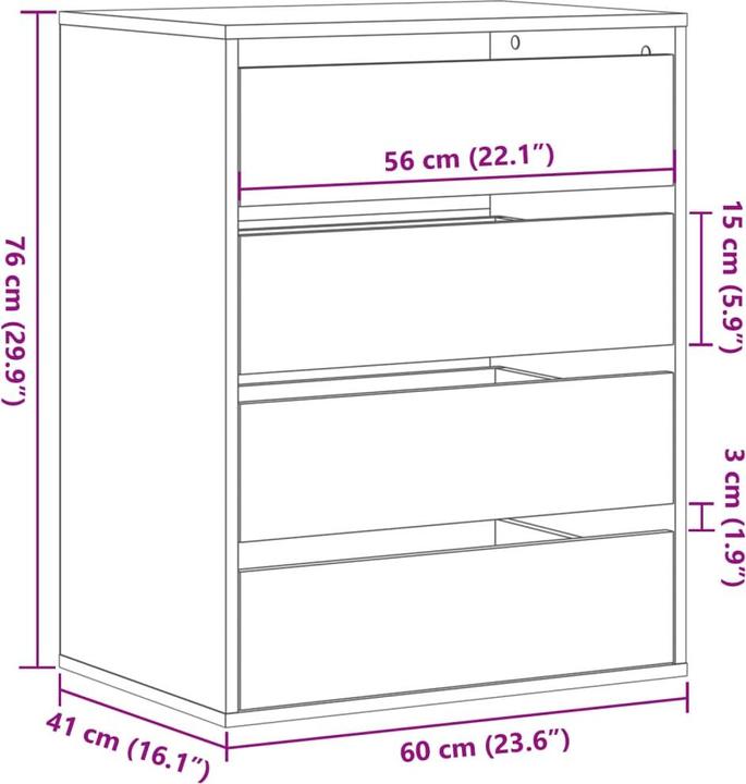 Immagine prodotto VidaXL Cassettiera (60 x 41 x 76 cm)