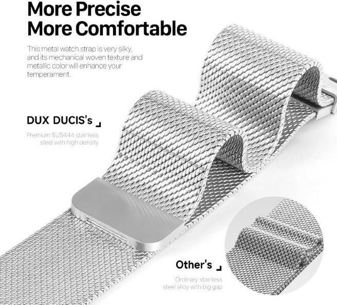 Immagine prodotto Dux Ducis Bracciale Pro (42 mm, 44 mm, 45 mm, 49 mm, Acciaio inossidabile, Apple Watch Serie 5, Apple Watch SE, Apple Watch Ultra 2, Apple Watch Serie 4, Apple Watch SE (2022/2023), Apple Watch Series 3, Apple Watch Series 8, Apple Watch Series 7, Apple Watch Serie 6, Apple Watch Series 9, Apple Watch Ultra)