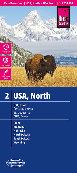 Produktbild Landkarte USA 02, Nord (1:1.250.000) : Idaho, Montana, Wyoming, North Dakota, Sout...