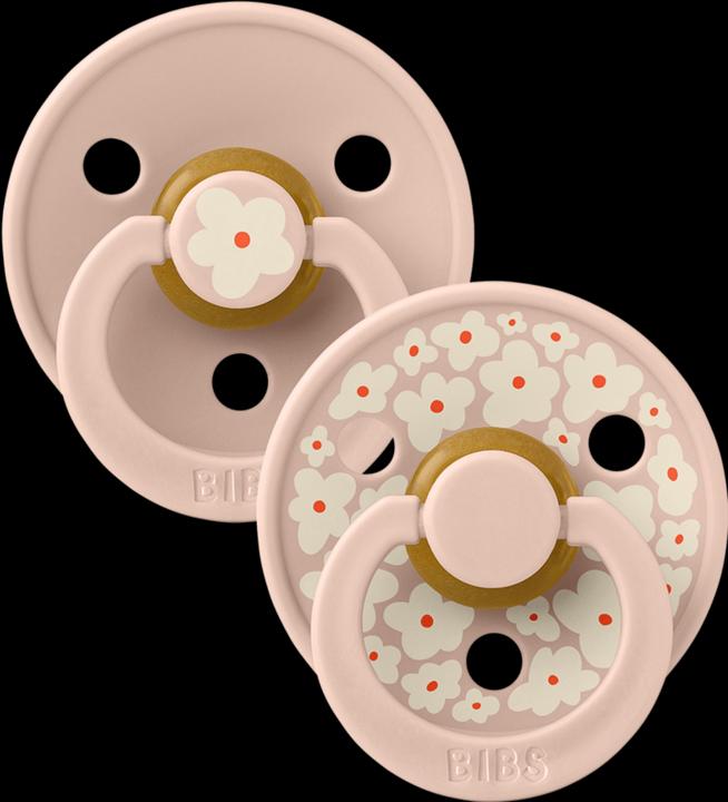 Actual product image Bibs Studio Nuggi Colour 2 PACK Latex Round 0-6m Jasmine Blush Mix (2 x, up to 6 M.)
