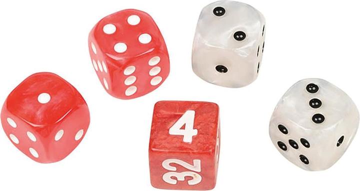 Immagine prodotto Philos Set di dadi per backgammon, plastica, rosso e bianco, 16 mm, 4 dadi