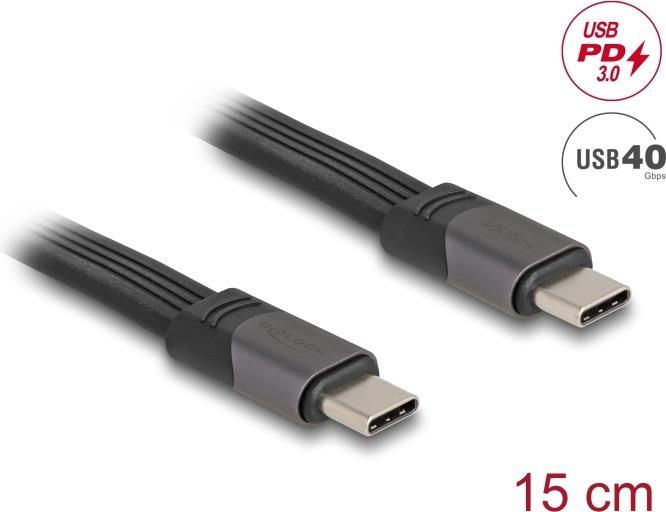 Image du produit Delock USB 40 Gbps FPC Câble plat USB Type-C vers USB Type (0.15 m, USB 4.0)