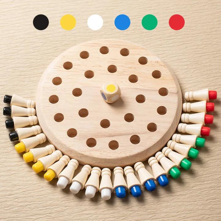 Actual product image Activity Board Wooden Memory Match Stick Chess Colour Game Board Puzzles Educational Toy Cognitive Ability