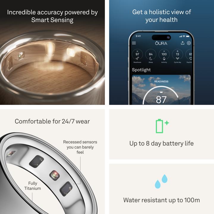 Actual product image Oura Ring 4 (7, Silver)