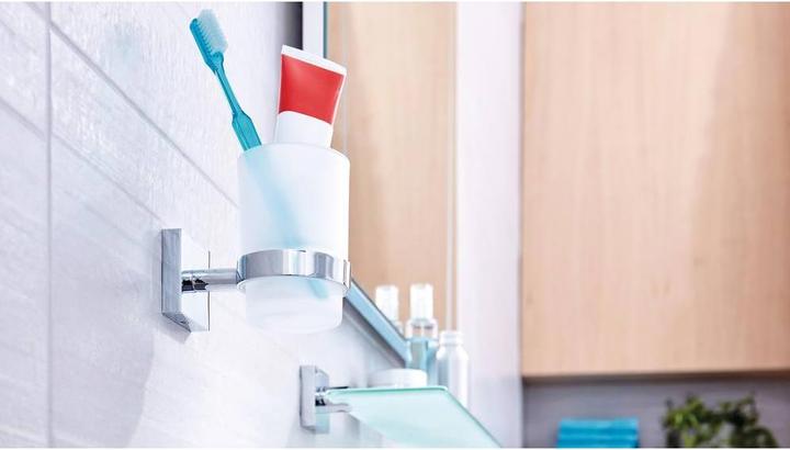 Actual product image tesa EKKRO toothbrush tumbler incl. adhesive solution without drilling