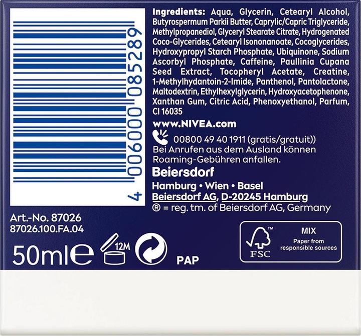 Nährwerte und Zutaten NIVEA Q10 Energy Anti Falten (50 ml, Gesichtsbalsam)