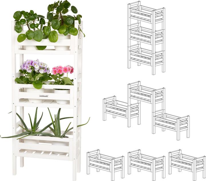 Actual product image Needs&Wants Multi-Pflanzenständer "Placy1" mit 3 Kästen, Fichte (weiss)