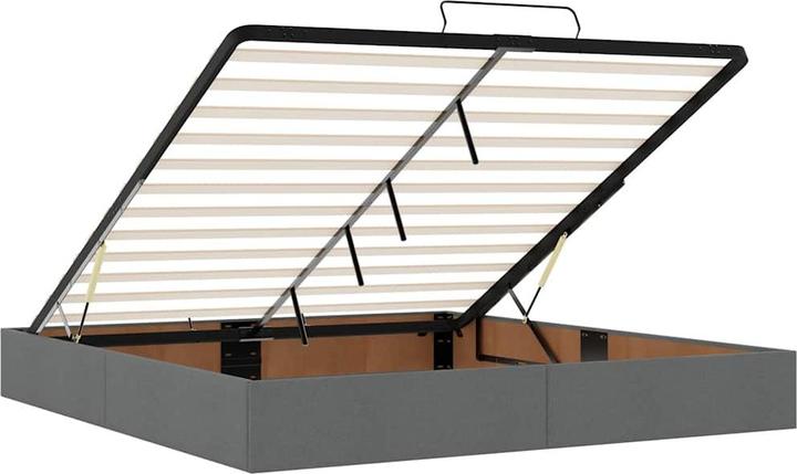 Actual product image VidaXL Ottoman bed with mattress dark grey 160x200 cm fabric (160 x 200 cm)