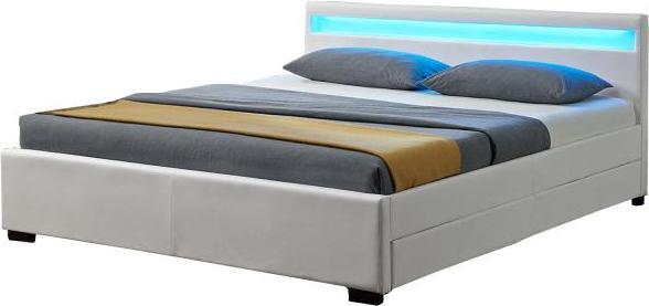 Immagine prodotto Juskys Letto imbottito Lyon con rete e illuminazione a LED (180 x 200 cm)