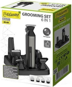 Produktbild Maestro Zestaw do strzyżenia włosów 6w1 USB MR-660