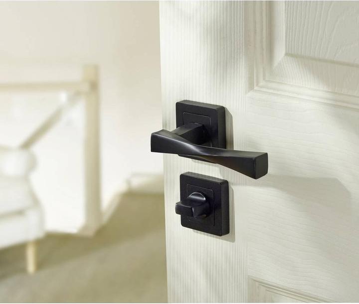 Immagine prodotto Yale Maniglia per porta nera - Verona - Maniglia per porta da bagno con rosetta per pomello, 8x8 mm (Maniglia della porta)