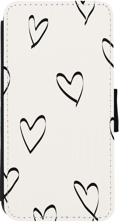 Produktbild PhoneLook Hülle Wallet schwarz Valentine 2023 minimalist hearts (Apple iPhone 12 Pro Max)
