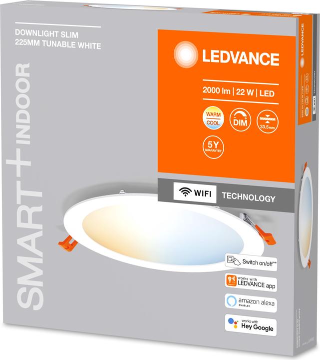 Immagine prodotto Ledvance Smart+ Downlight ultra sottile 225mm bianco 22w 2000 lumen WIFI TW IP20 (2000 lm)