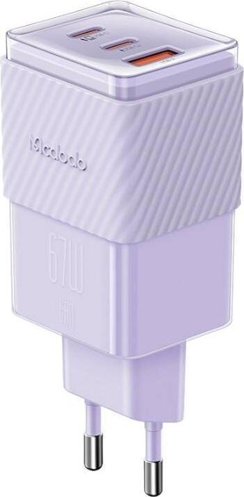 Actual product image Mcdodo GaN 67W mains charger CH-1502 2x USB-C, USB-A (purple) (67 W)