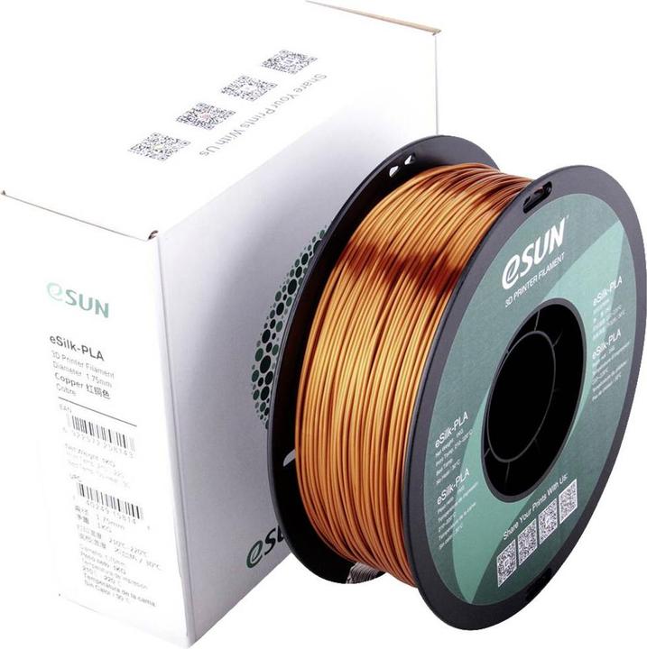 eSUN eSilk-PLA Filamento di rame PLA 1,75 mm 1 kg Rame (metallico) (PLA, 1.75 mm, 1000 g, Rame)