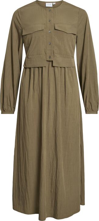 Vila Langarm Midikleid