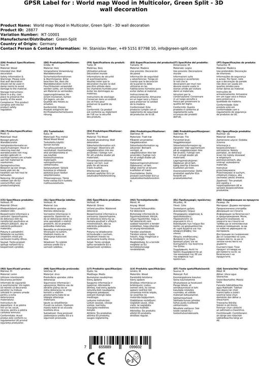 Image du produit Green Split Carte du monde (225 x 135 cm, 150 x 90 cm)