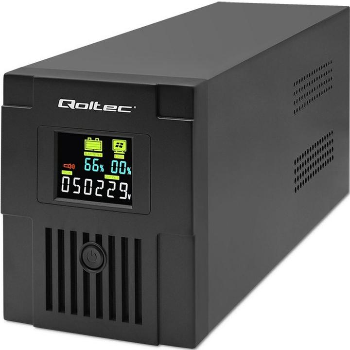 Image du produit Qoltec Zasilacz awaryjny UPS | Monolith | 1500VA | 900W | LCD | USB (1500 VA, 900 W, Line-interactive Onduleur)