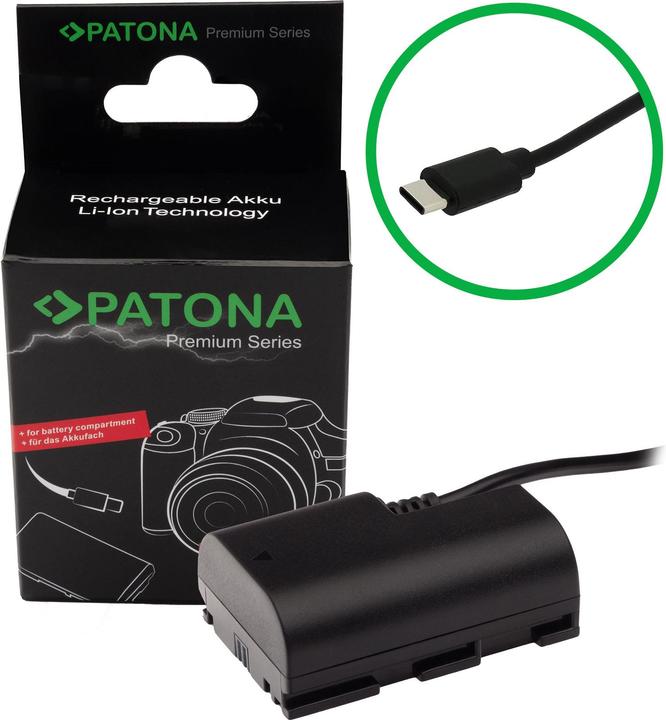 Actual product image Patona USB-C Input Akku-Adapter LP-E6NH (Direct current couplers)