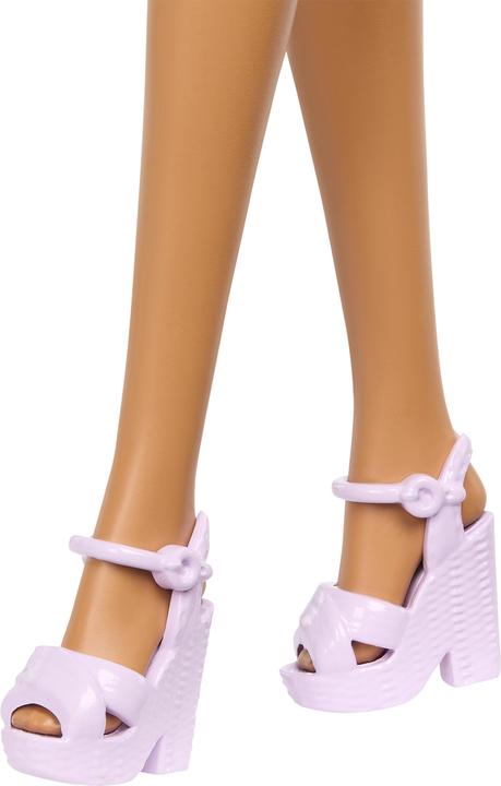 Actual product image Barbie Fashionista doll in purple ruffled skirt