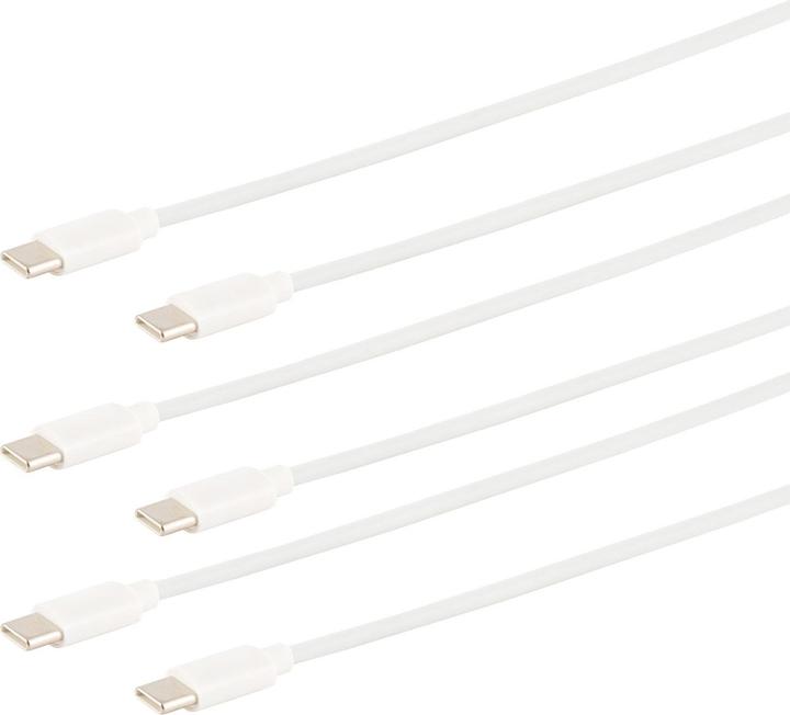 Immagine prodotto S-Impuls Set di 3 cavi di ricarica rapida da USB-C a USB-C, bianco, 0,5 m (0.50 m, USB 3.2 Gen 1)