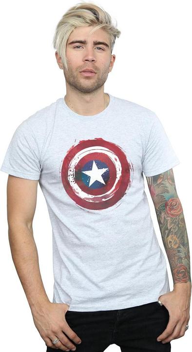 Actual product image Mens Captain America Splatter Shield T-Shirt (M)