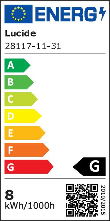 Energy Label Lucide Brice LED (362 lm)