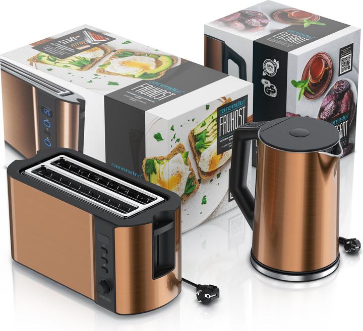 Immagine prodotto Arendo Set per la colazione, bollitore in acciaio inox da 1,5 l con selezione della temperatura e (1.50 l)
