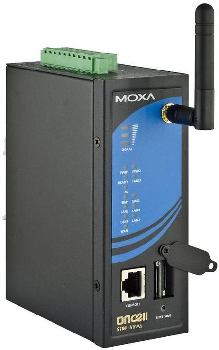 Actual product image Moxa OnCell 5104-HSPA - Router - WWAN - 4-port switch