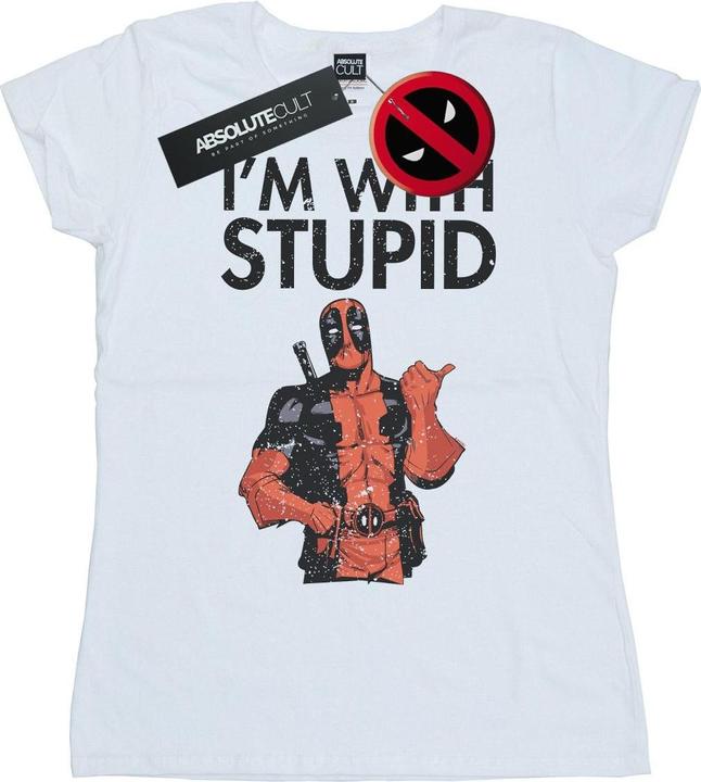 Actual product image Womens/Ladies Deadpool I'm With Stupid Cotton T-Shirt (M)