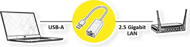 Actual product image Value USB 3.2 Gen 1 Type A to 2.5 Gigabit Ethernet Converter (USB, RJ45 2.5 Gigabit Ethernet (1x))