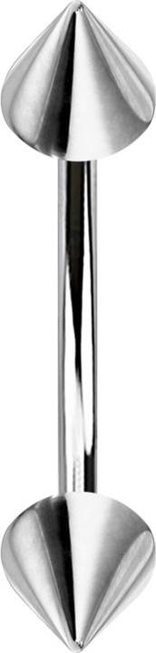 Star Piercing Micro Banane silber mit zwei Cones (ohne Messing, Chirurgenstahl 316L)