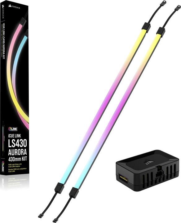 Actual product image Corsair iCUE LINK LS430 Aurora RGB Light Strips 430mm Kit (Multicoloured)