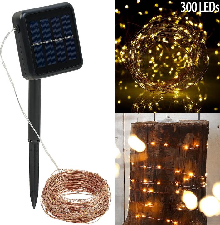 Produktbild Lunartec Solar-Lichterkette aus Kupferdraht (30 m)