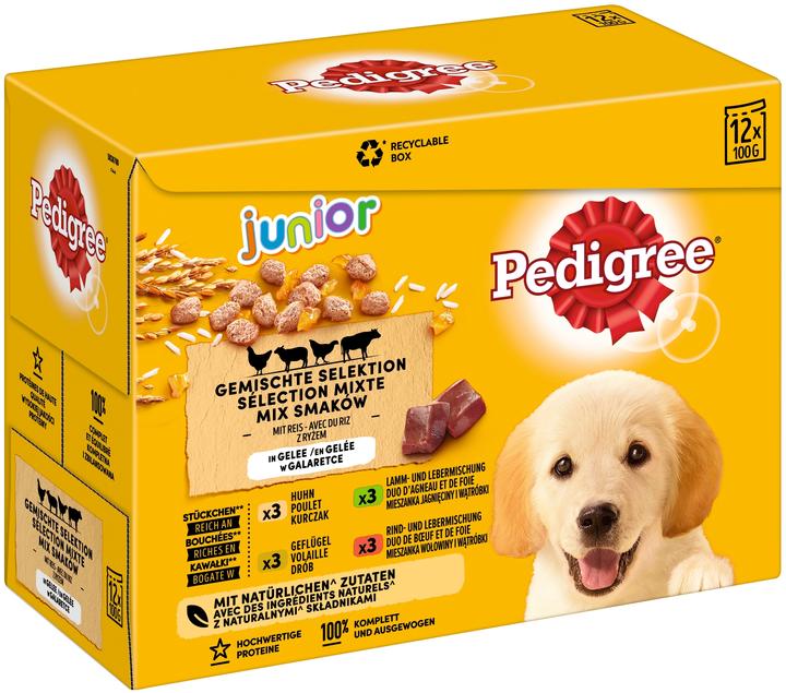 Pedigree 12Er Multipack Junior (Junior, 12 Stk., 1200 g)