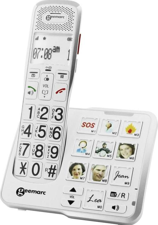 Actual product image Geemarc AMPLIDECT 595 PHOTO Cordless telephone for seniors Answering machine, photo buttons Illuminated