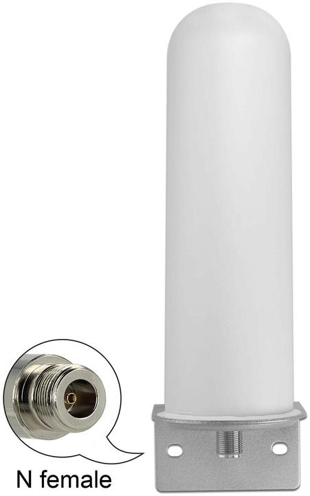 Immagine prodotto Delock Antenna LTE/WLAN/GPS per esterni, 6dBi N jack, bianco, 22cm (3G, GSM)